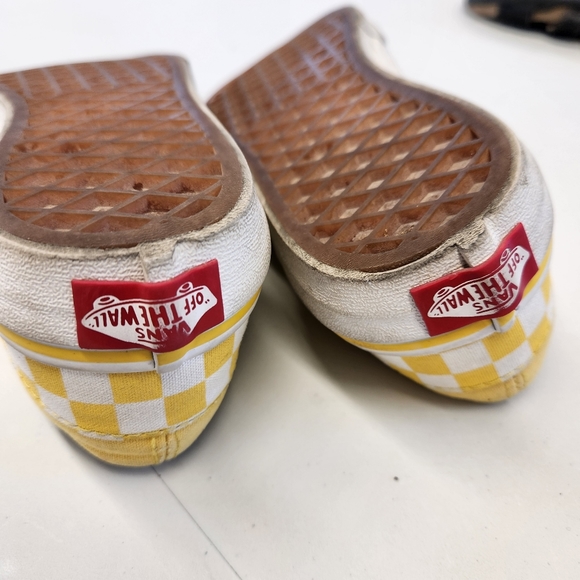Yellow checks Vans kids size 2 - Picture 4 of 5